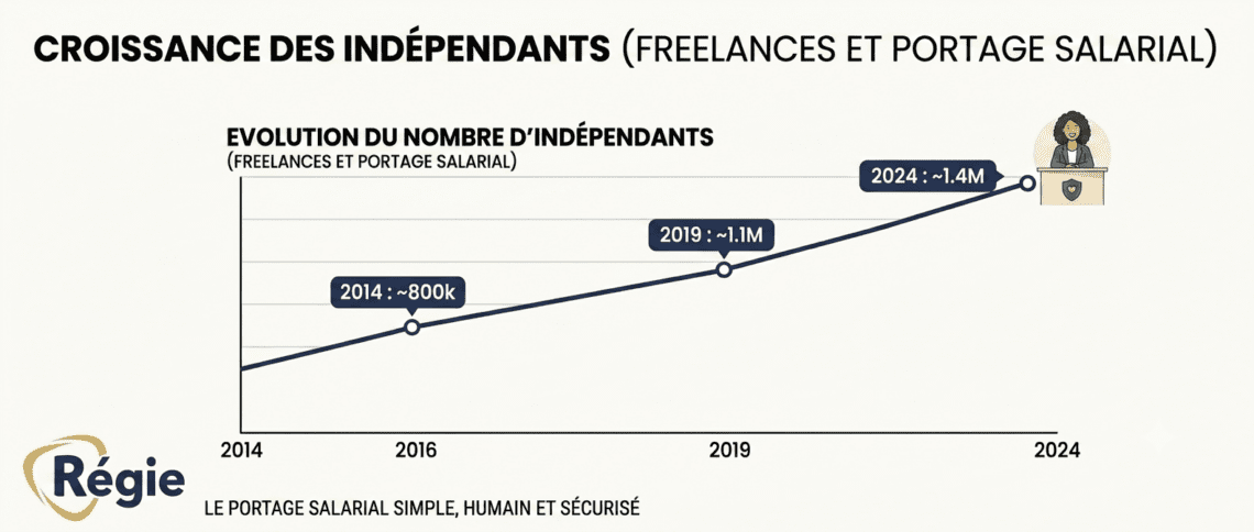 Croissance du nombre de freelance et portage salarial - Régie-portage.fr
