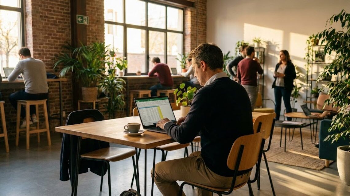Un freelance travaillant sur son TJM