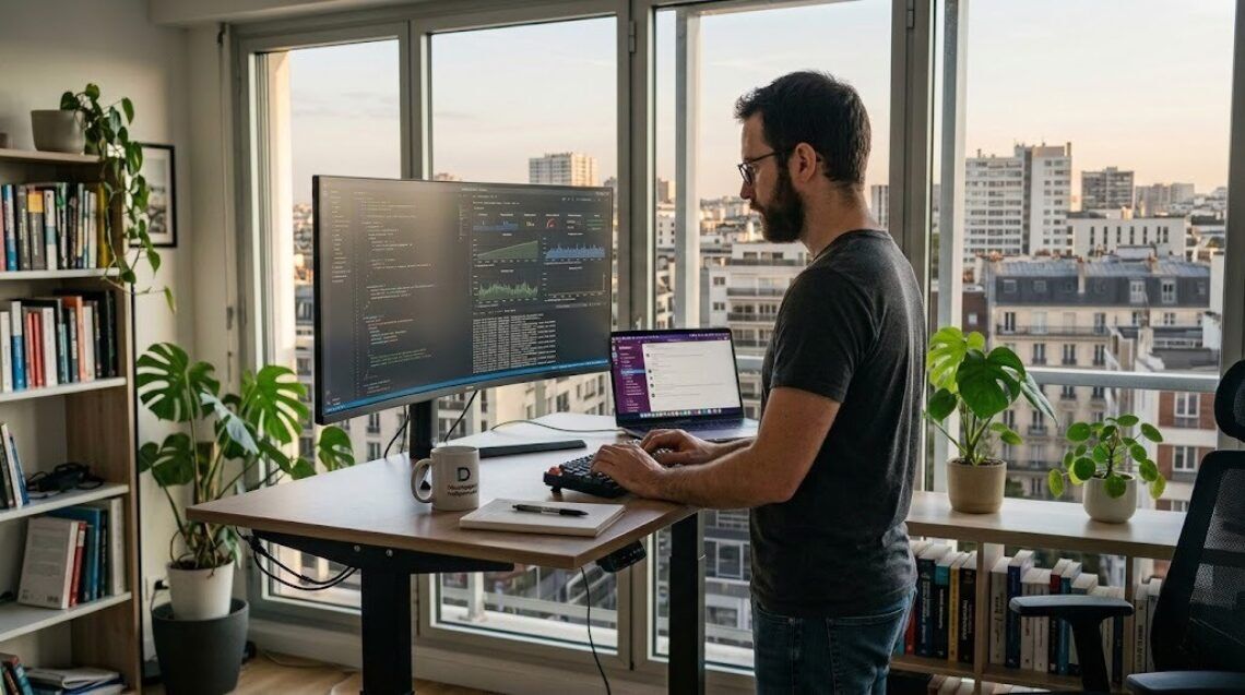 Un freelance qui travaille dans l'IT et la tech